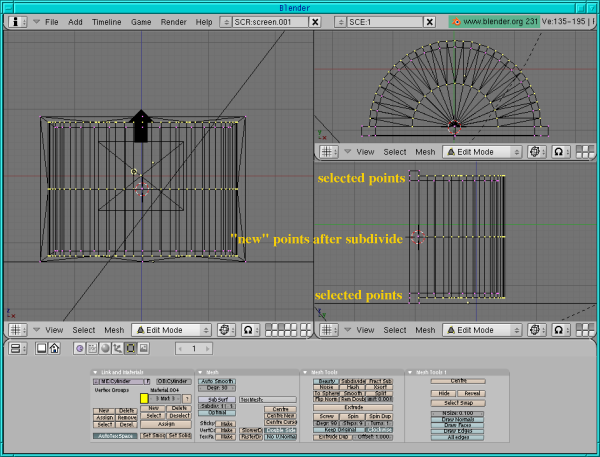 [lid with arcs' selection and first subdivision]