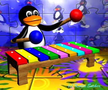 Tux divirti&eacute;ndose...